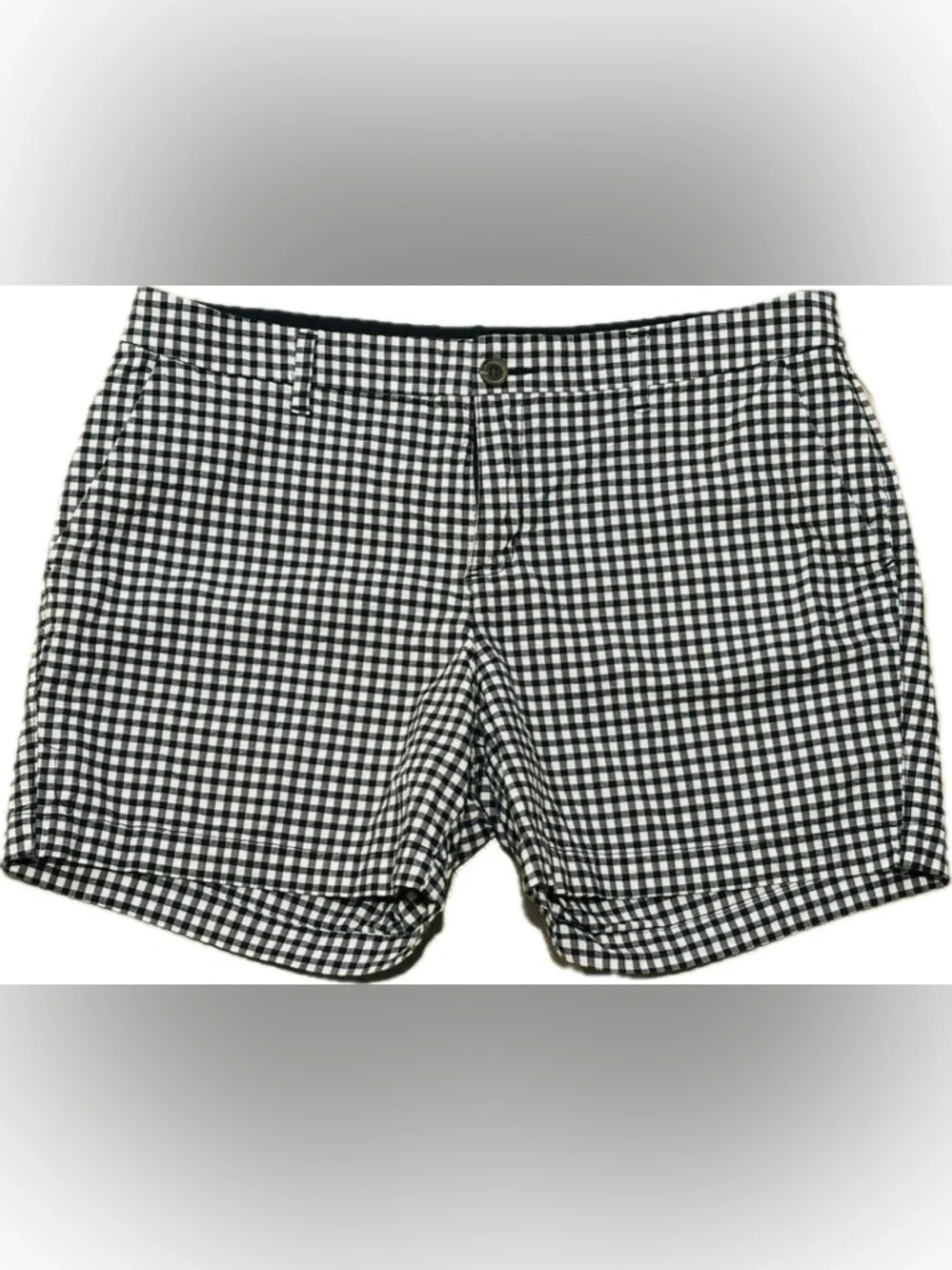 Old Navy Black and White Gingham Flat Front Shorts